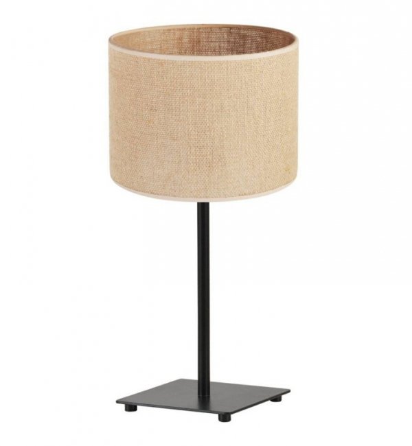 Lampa stołowa, jutowy abażur, kolor naturalny, 20 cm metalowy stelaż, E27 LIGHT HOME