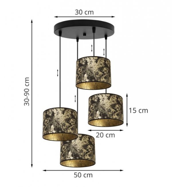Lampa wisząca z abażurami - WERONA 2402/20/4OW LIGHT HOME