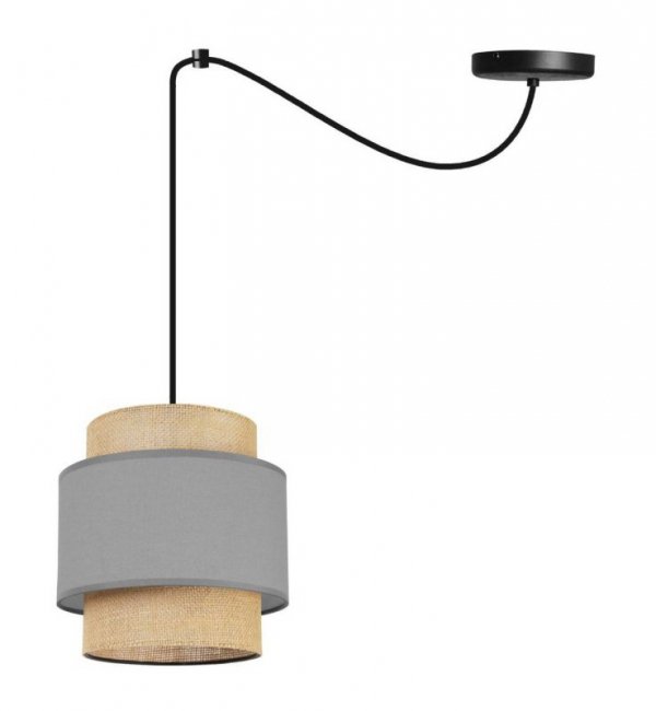 Lampa wisząca jutowa BOHO spider, regulowana, abażur szary, E27 LIGHT HOME