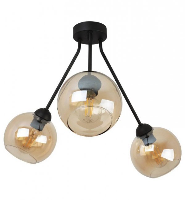 Lampa sufitowa TRIO HAGA, trzy klosze, podsufitka, metalowa konstrukcja, szkło LIGHT HOME
