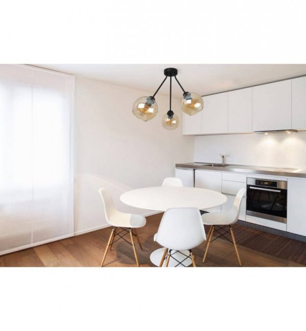 Lampa sufitowa TRIO HAGA, trzy klosze, podsufitka, metalowa konstrukcja, szkło LIGHT HOME