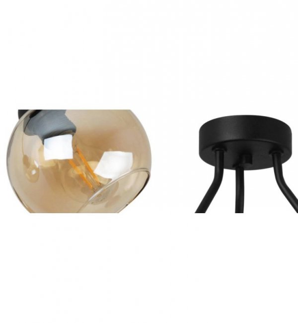 Lampa sufitowa TRIO HAGA, trzy klosze, podsufitka, metalowa konstrukcja, szkło LIGHT HOME
