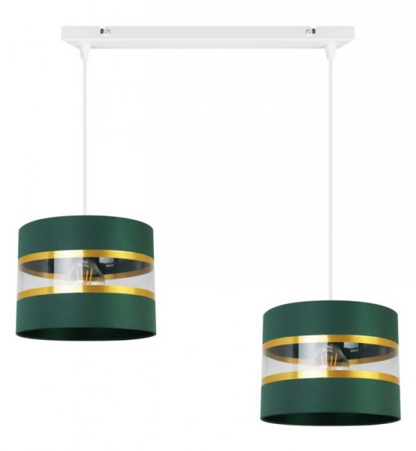 Lampa wisząca Elegance Gold, dwa klosze,, metal, regulacja wysokości, listwa LIGHT HOME