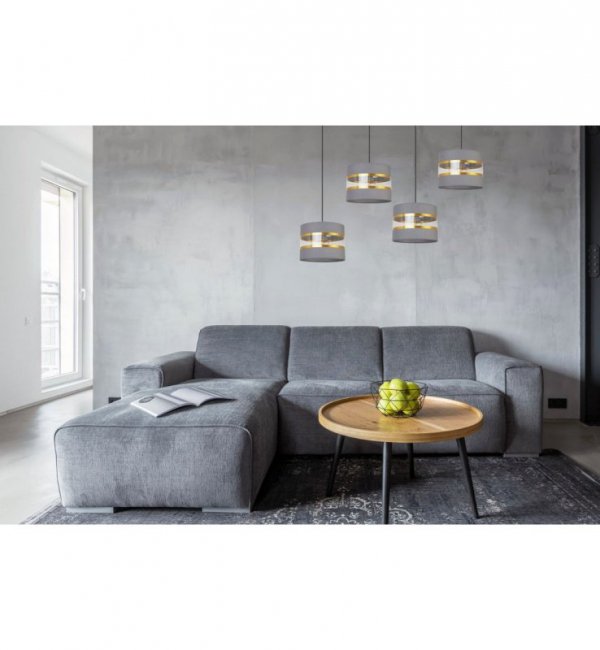Lampa wisząca Elegance Gold, metal, 4 abażury, regulacja wysokości LIGHT HOME