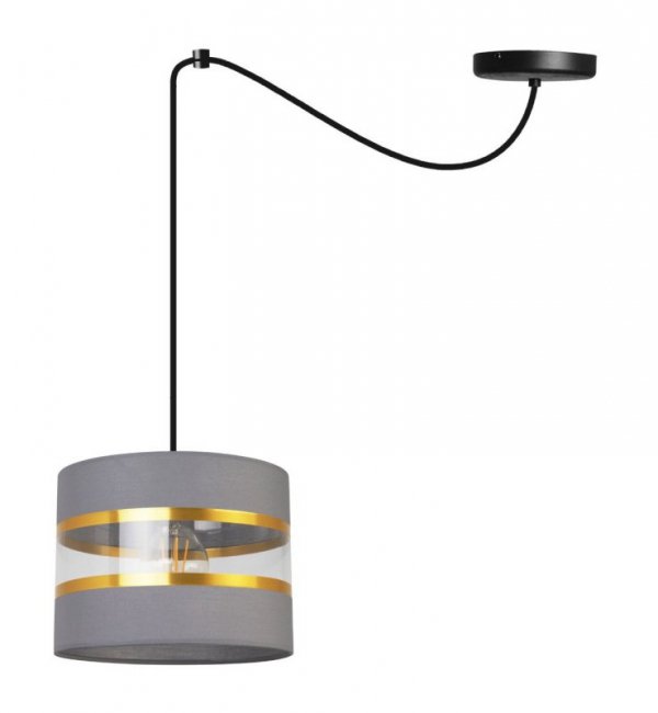 Lampa wisząca Elegance Gold, abażur, metal, regulacja wysokości, pająk LIGHT HOME