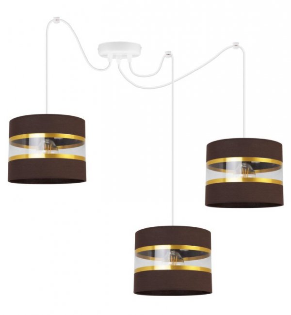 Lampa wisząca Elegance Gold, regulowana wysokość, 3 abażury, pająk LIGHT HOME