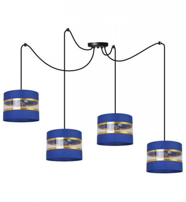 Lampa wisząca Elegance Gold, cztery abażury pająk, metalowa konstrukcja, regulacja wysokości LIGHT HOME