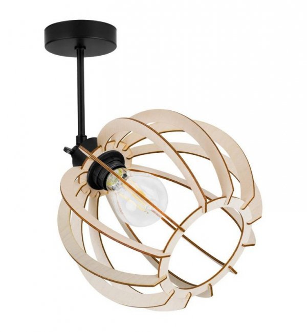 Lampa sufitowa drewniana Timber, pojedynczy klosz, E27, kinkiet LIGHT HOME