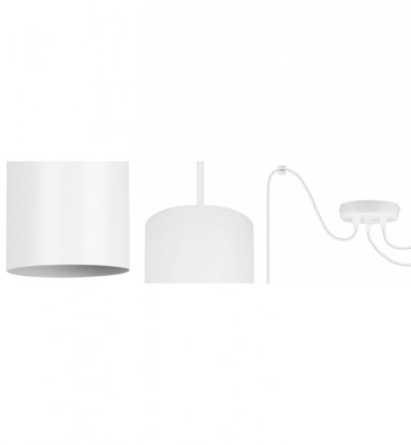 Lampa wisząca typu pająk, 3 podłużne wąskie klosze metalowe tuba 6 cm, GU10 LIGHT HOME