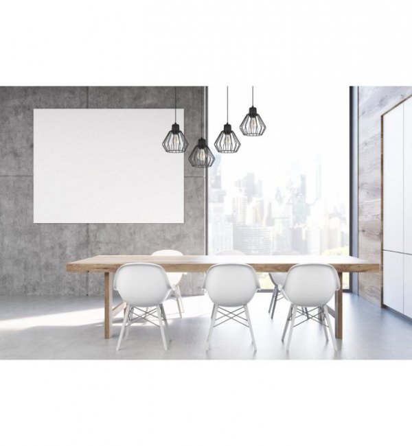 Wisząca lampa regulowana, NUVOLA, 4 źródła światła E27, czarna, na listwie LIGHT HOME