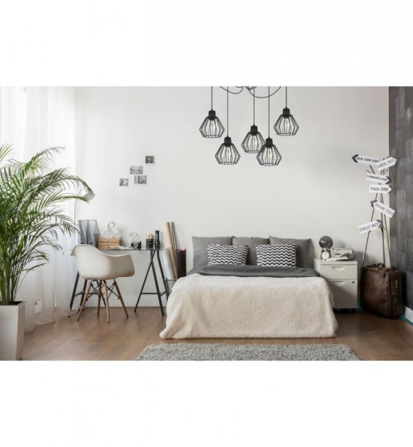 Lampa wisząca loft pająk, NUVOLA, regulowana, 5 kloszy, E27 LIGHT HOME