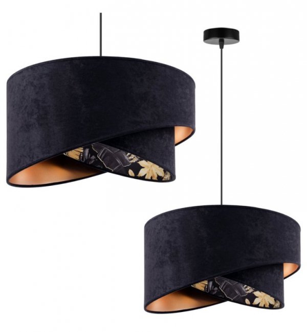 Lampa Nowoczesna Wisząca Żyrandol Abażur Glamour MEDIOLAN E27 LIGHT HOME