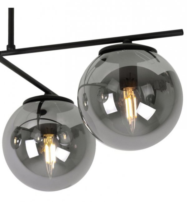 Lampa Sufitowa Żyrandol Czarny w Stylu Loft, Grafitowe Klosze, E14 LIGHT HOME