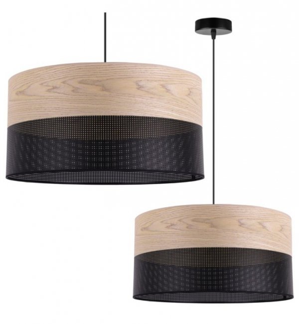 Lampa wisząca WOOD, minimalistyczny żyrandol z dodatkiem drewna