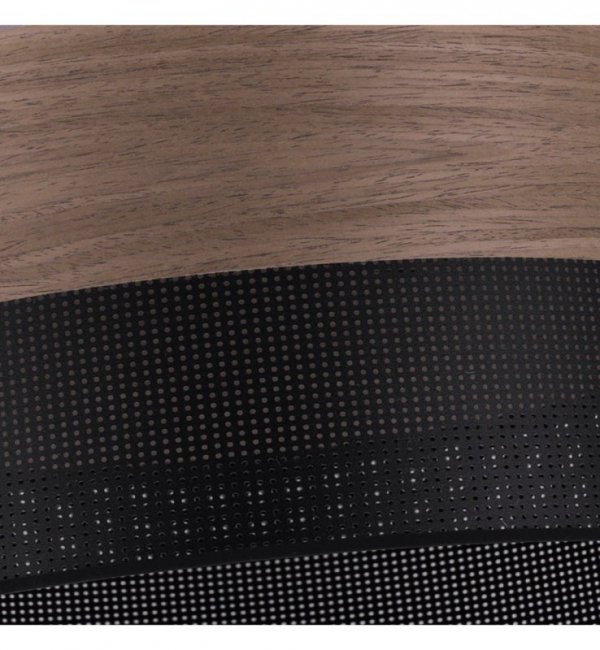 Lampa wisząca WOOD, czarny abażur z dodatkiem orzechowego forniru