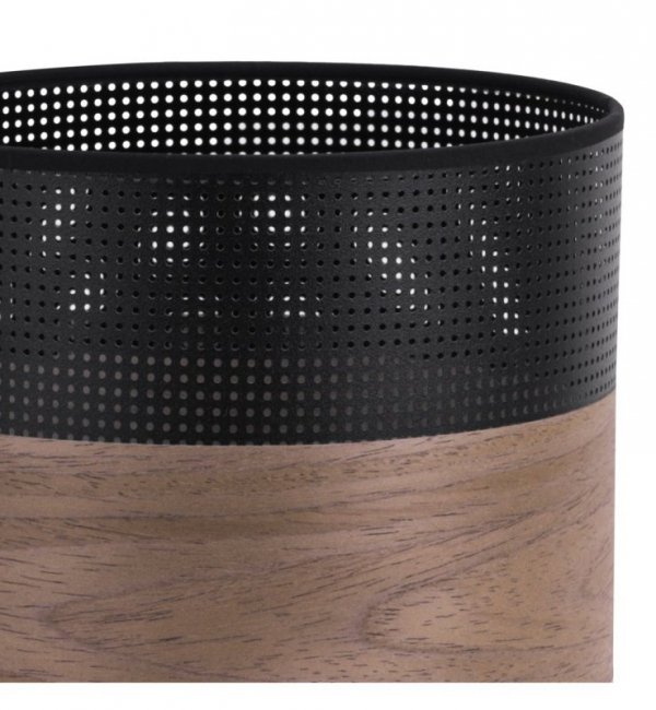 Lampa sufitowa WOOD, pojedyczny abażur 20cm z eleganckim fornirem orzechowym