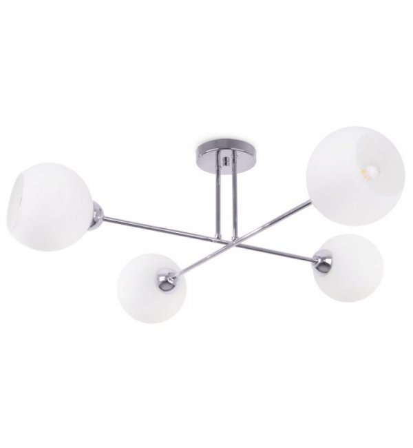 Lampa sufitowa ASTURIA, elegancki żyrandol chrom do kuchni, sypialni, jadalni, E27