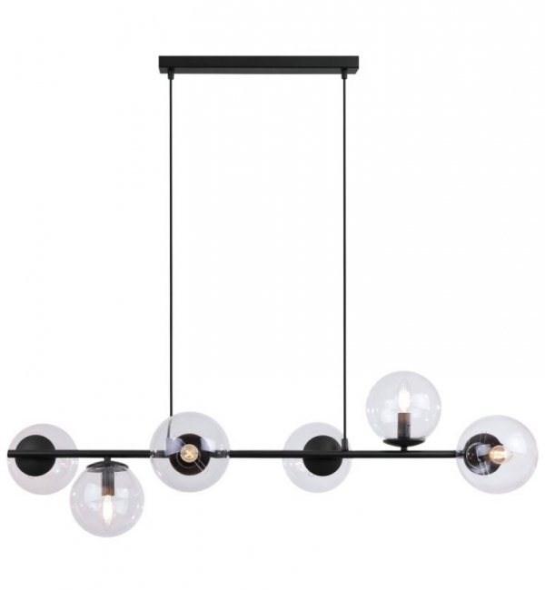 Lampa sufitowa SIENA, wisząca, nowoczesna, do jadalni i salonu, czarna konstrukcja