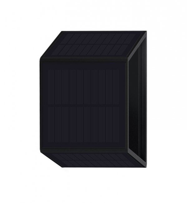 Lampa natynkowa, solarna, WINGS, kinkiet ogrodowy, LED, czujnik zmierzchu, czarny