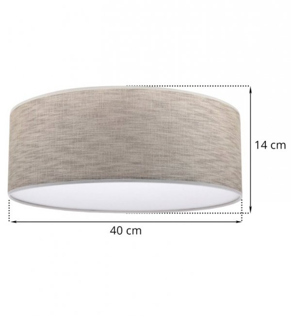 Lampa typu plafon z abażurem STONE, sufitowa, beżowa, do salonu, pokoju, sypialni