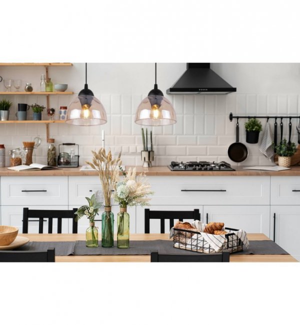 Lampa wisząca VENICE, sufitowa, podwójny żyrandol do kuchni, salonu, jadalni, szklane klosze