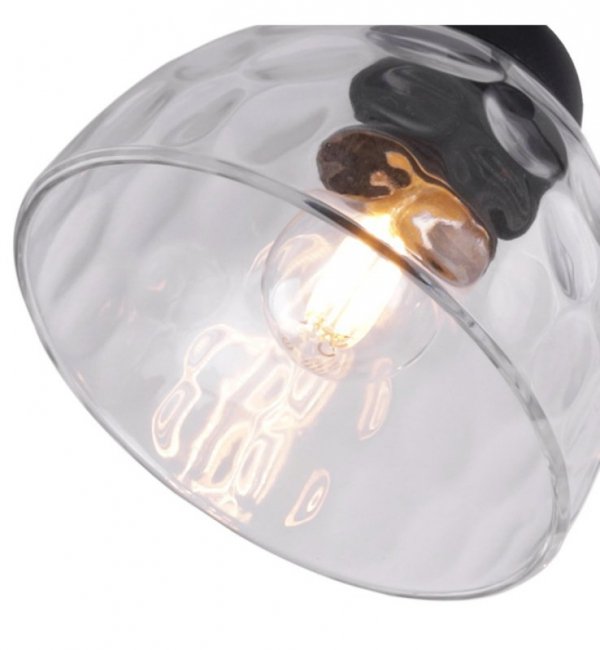 Lampa sufitowa VENICE, wisząca, potrójny żyrandol listwa ze szklanymi kloszami, styl loftowy