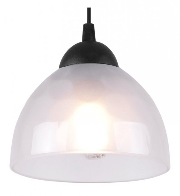 Lampa wisząca VENICE, sufitowa, okrągły czarny żyrandol z mlecznymi białymi kloszami ze szkła