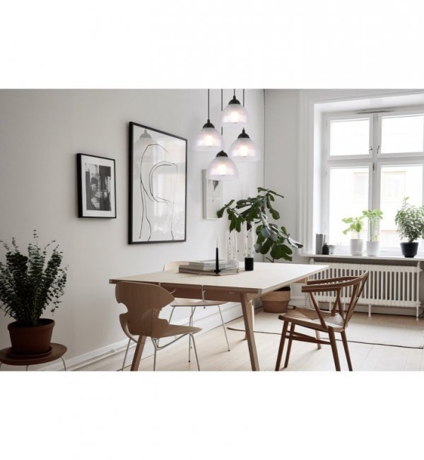 Lampa wisząca VENICE, sufitowa, okrągły czarny żyrandol z mlecznymi białymi kloszami ze szkła