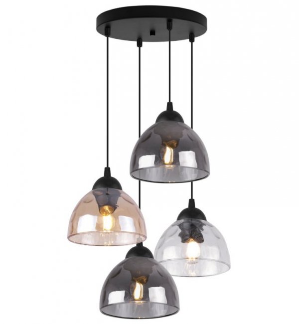 Lampa wisząca VENICE, sufitowa, żyrandol, kolorowe szklane klosze typu misa, loft, elegancki