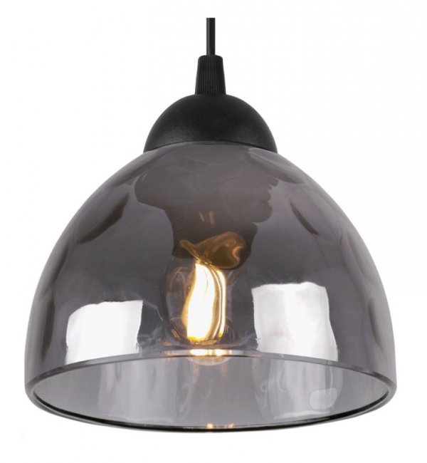 Lampa sufitowa VENICE, wisząca, czarny żyrandol, grafitowe szkło, do kuchni, jadalni, salonu
