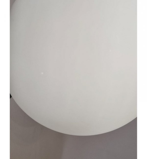 OUTLET -10% Regulowana wisząca lampa sufitowa biała kula 15 cm czarna konstrukcja E27 czarna, okrągła podsufitka 8 cm
