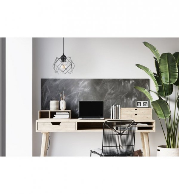 Lampa wisząca STELLA, sufitowa, czarna, srebrny chromowany klosz, nowoczesna, loft, pojedyncza