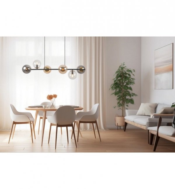 Lampa wisząca SIENA, sufitowa, żyrandol nad stół do kuchni, jadalni, salonu, kolorowy, szklany, loft