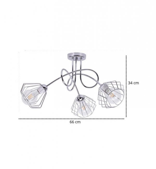 Lampa 3-płomienna LOFT Industrialna - Edison 1428/3