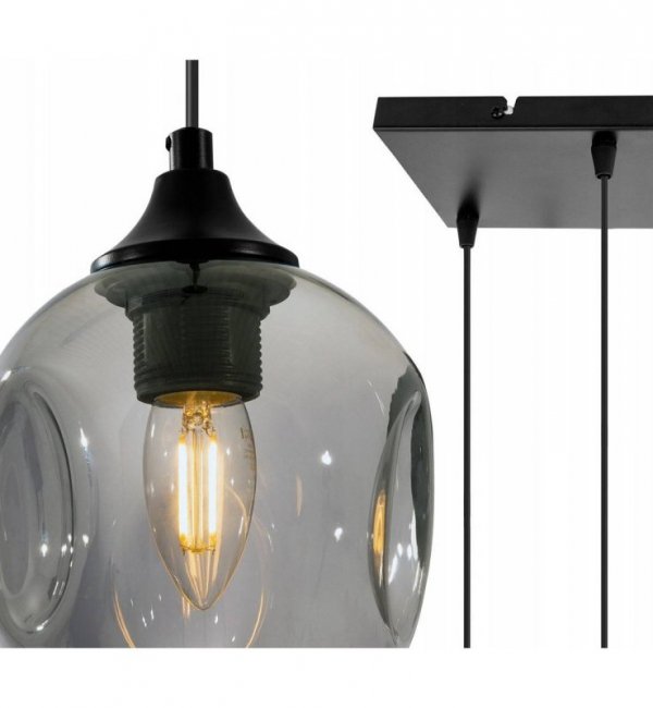 LAMPA WISZĄCA CZARNA SZKLANA KOLORY KLOSZY PRAGA HOME LIGHT HOME