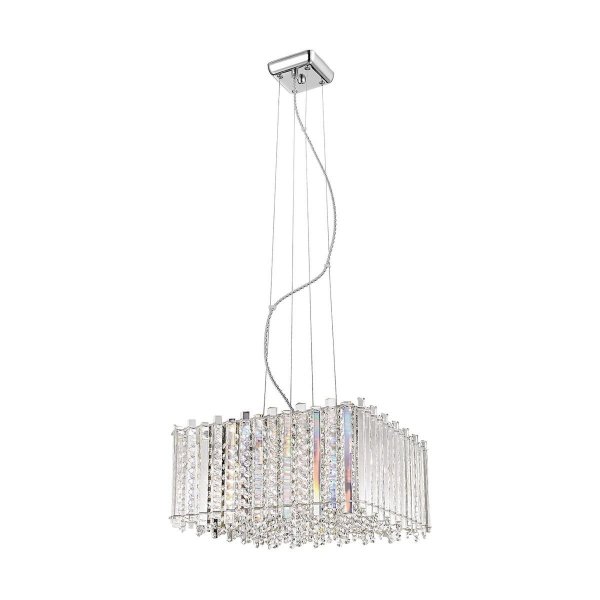ZUMA LINE LAMPA ŻYRANDOL Z KRYSZTAŁKAMI CHROM P0465-05D-F4AC VENTUS