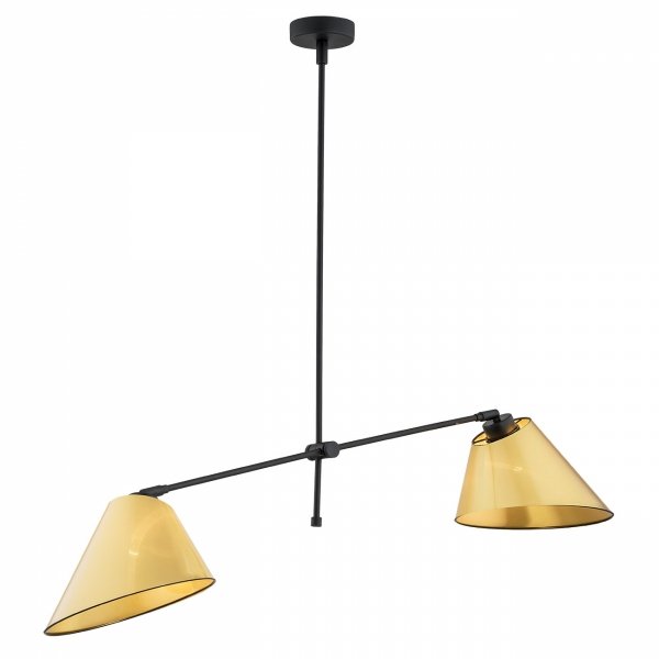 ARGON ARGON CLAVA 897 LAMPA WISZĄCA 2 PŁ. ZŁOTY, CZARNY STRUKTURA