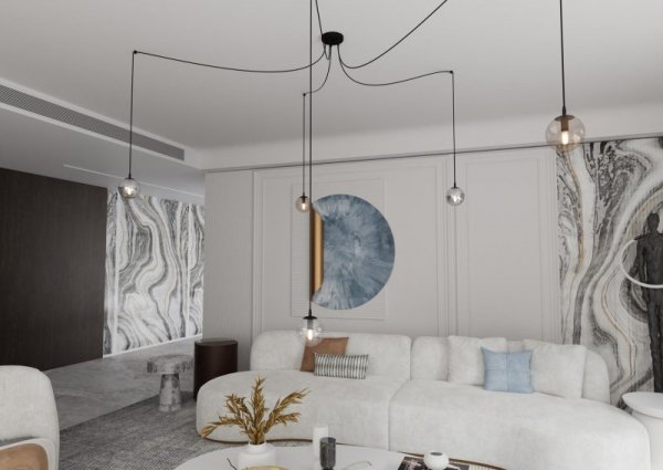 LAMPA WISZĄCA SPIDER PAJĄK KLOSZE SZKLANE KULE EMIBIG GIGI 5 BL MIX