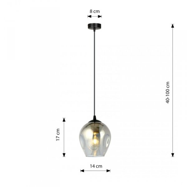 LAMPA WISZĄCA CZARNA NAD STÓŁ DO KUCHNI JADALNI SALONU EMIBIG ISTAR 1 BL GRAFIT