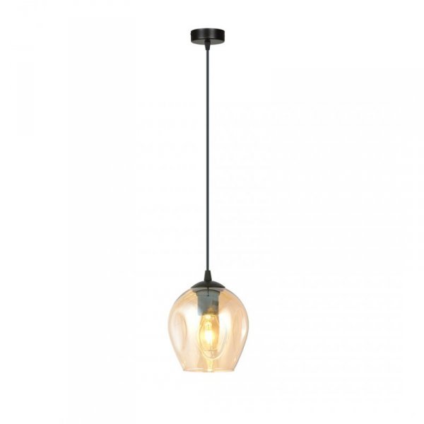 LAMPA WISZĄCA CZARNA NAD STÓŁ DO KUCHNI JADALNI SALONU EMIBIG ISTAR 1 BL MIODOWY