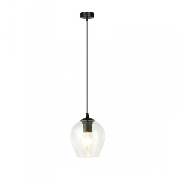 LAMPA WISZĄCA CZARNA NAD STÓŁ DO KUCHNI JADALNI SALONU EMIBIG ISTAR 1 BL TRANSPARENT