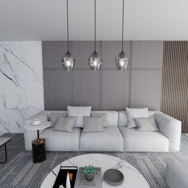 LAMPA WISZĄCA CZARNA NAD STÓŁ DO KUCHNI JADALNI SALONU EMIBIG ISTAR 3 BL GRAFIT
