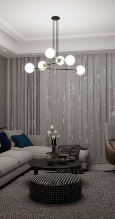 LAMPA WISZĄCA DO SALONU POKOJU BIAŁE KULE EMIBIG OGNIS 6 BLACK