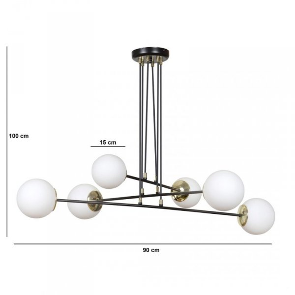 LAMPA WISZĄCA DO SALONU POKOJU BIAŁE KULE EMIBIG OGNIS 6 WHITE