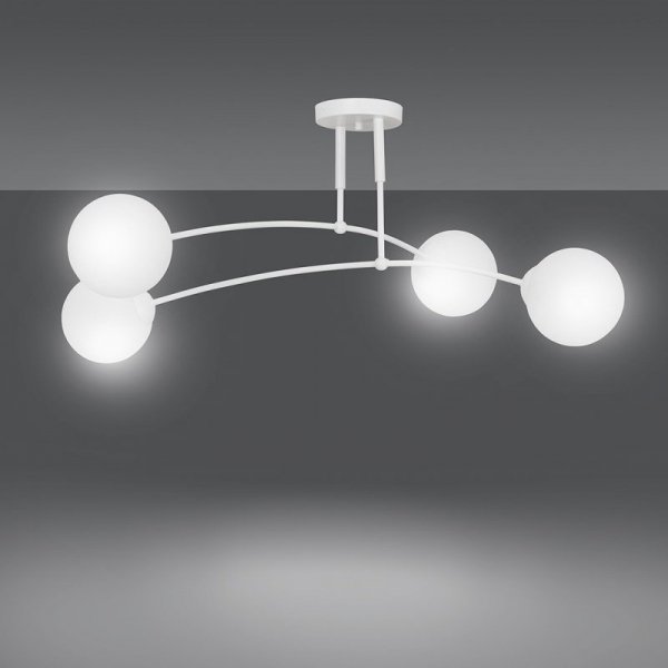 LAMPA WISZĄCA NOWOCZESNA KULE BIAŁE EMIBIG PREGOS 4 WHITE