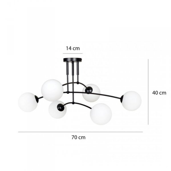 LAMPA WISZĄCA NOWOCZESNA KULE BIAŁE EMIBIG PREGOS 6 WHITE