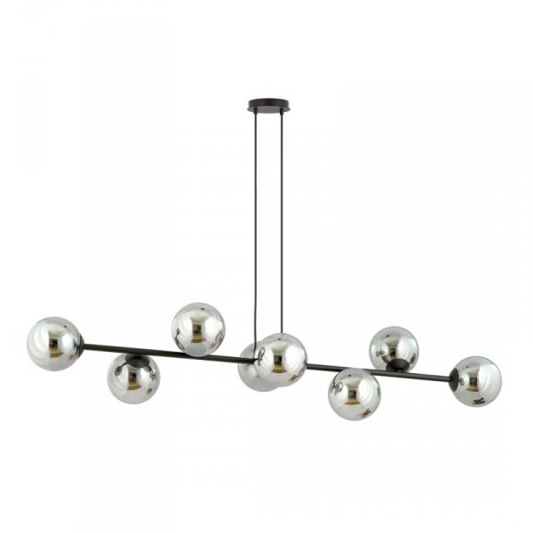LAMPA WISZĄCA CZARNA KULE GRAFITOWE SZKLANE NAD STÓŁ DO JADALNI KUCHNI NOWOCZESNA EMIBIG ROSSI 8 BL GRAFIT 875/8