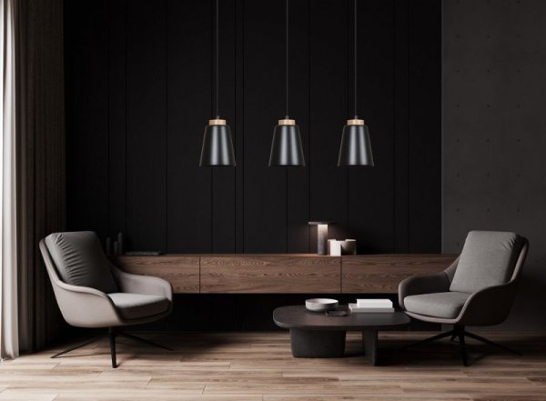 LAMPA WISZĄCA METALOWA NAD STÓŁ EMIBIG BOLERO 1 BLACK