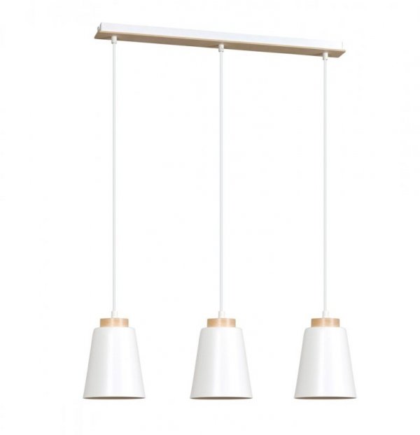 LAMPA WISZĄCA METALOWA NAD STÓŁ EMIBIG BOLERO 3 WHITE