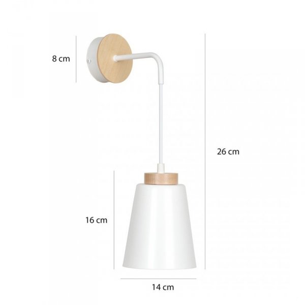 KINKIET WISZĄCY METALOWY EMIBIG BOLERO K1 WHITE